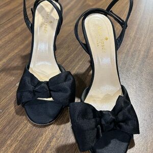*****SOLD OUT******Kate Spade New York Gloria Black Bow satin Heels size 6.5